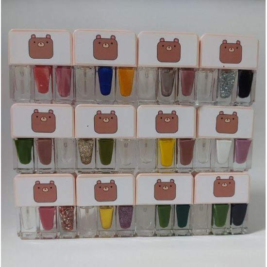 تصویر  لاک ناخن 3 قلو طرح خوک Nail polish pig designs