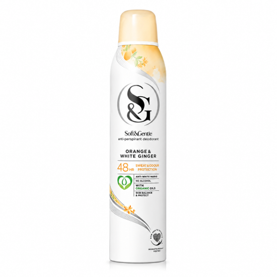 تصویر  اسپری بدن ضدتعریق پرتقال و زنجبیل سفید Soft & Gentle