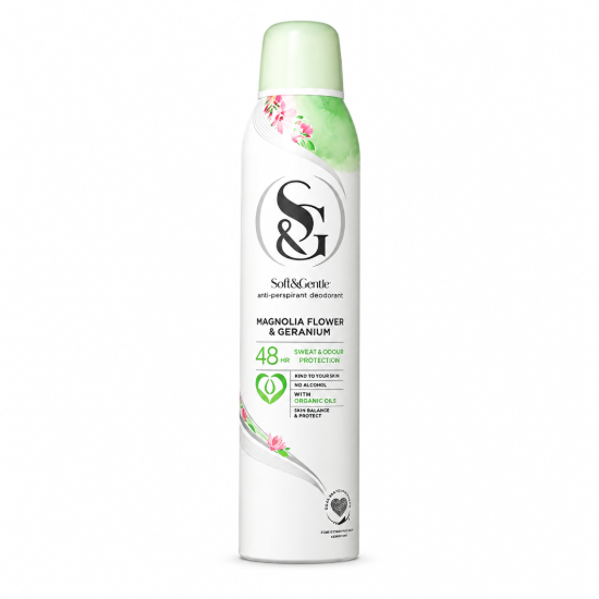 تصویر  اسپری بدن ضدتعریق گل شمعدانی و ماگنولیا Soft & Gentle