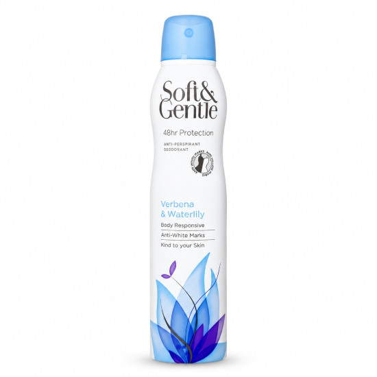 تصویر  اسپری بدن ضدتعریق گل وربنا و نیلوفر آبی Soft & Gentle