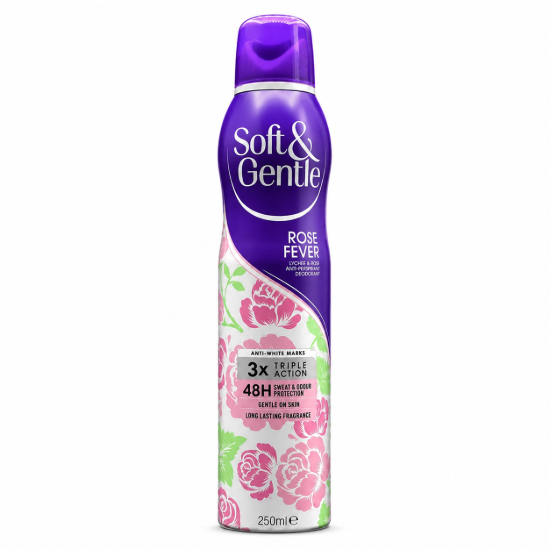 تصویر  اسپری ضد تعریق سافت اند جنتل Soft & Gentle مدل Rose Fever حجم 250 میل