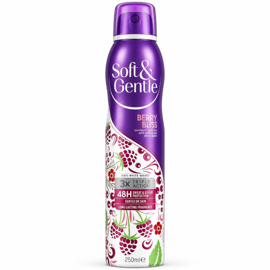 تصویر  اسپری ضدتعریق زنانه Soft & Gentle مدل Berry Bliss حجم 250 میل