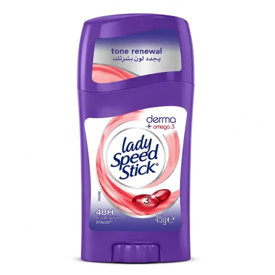 تصویر  مام استیک ضد تعریق زنانه لیدی اسپید مدل درما حاوی امگا ۳ Lady Speed Stick Derma+Omega 45g