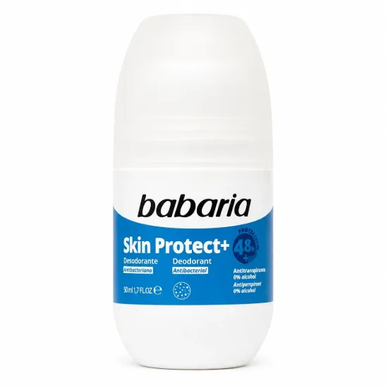تصویر  مام رول ضد تعریق 48 ساعته باباریا babaria مدل اسکین پروتکت Skin Protect حجم 50 میل