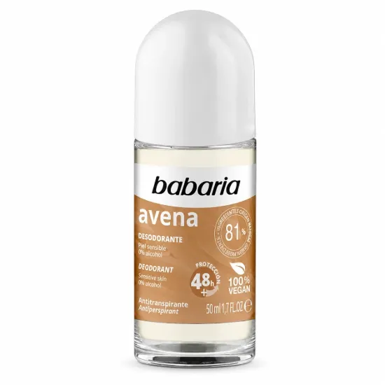 تصویر  مام رول ضد تعریق باباریا babaria مدل جو دوسر (جوانه گندم) avena حجم 50 میل
