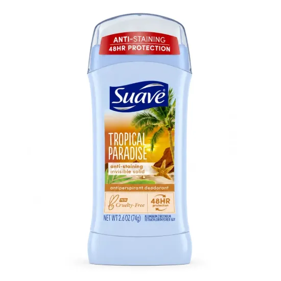 تصویر  مام استیک ضد لکه تروپیکال پارادایس سواو  Suave Tropical Paradise Anti-Staining Antiperspirant Deodorant